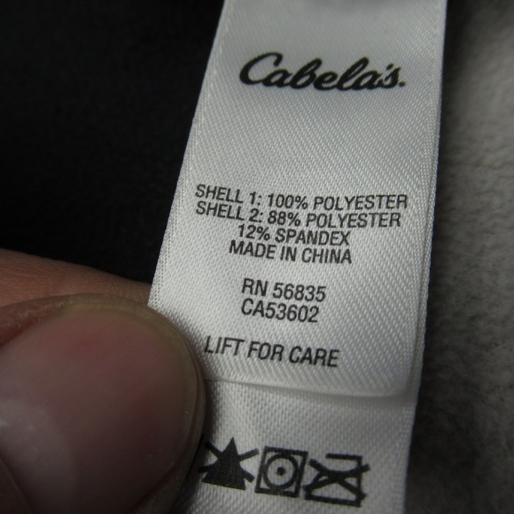Cabelas Jacket Mens Small Green Black Tech Hiking Full Zip Pockets Sherpa Fleece - Picture 12 of 15